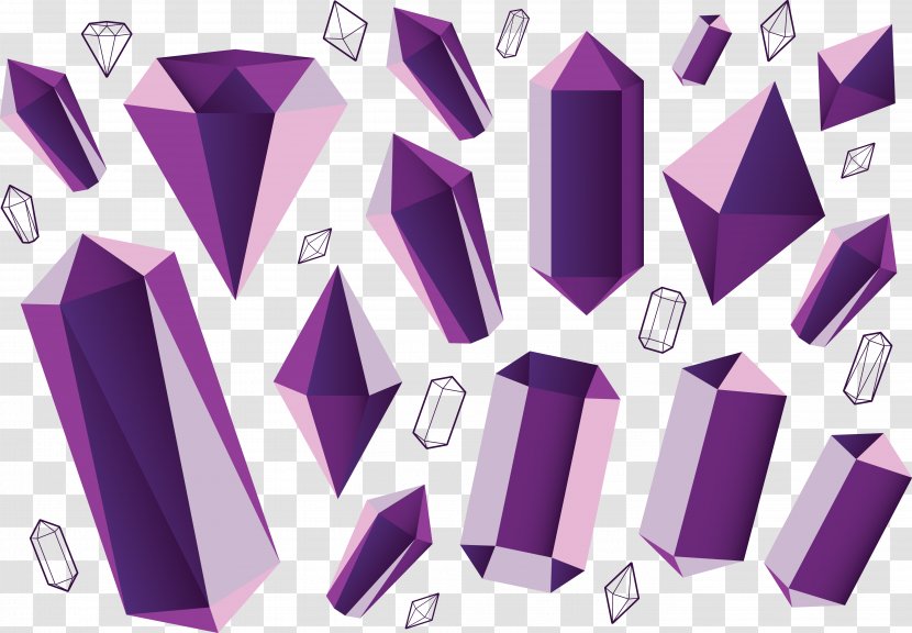 Crystal Quartz Euclidean Vector Purple Amethyst - Geometry - Stone Transparent PNG