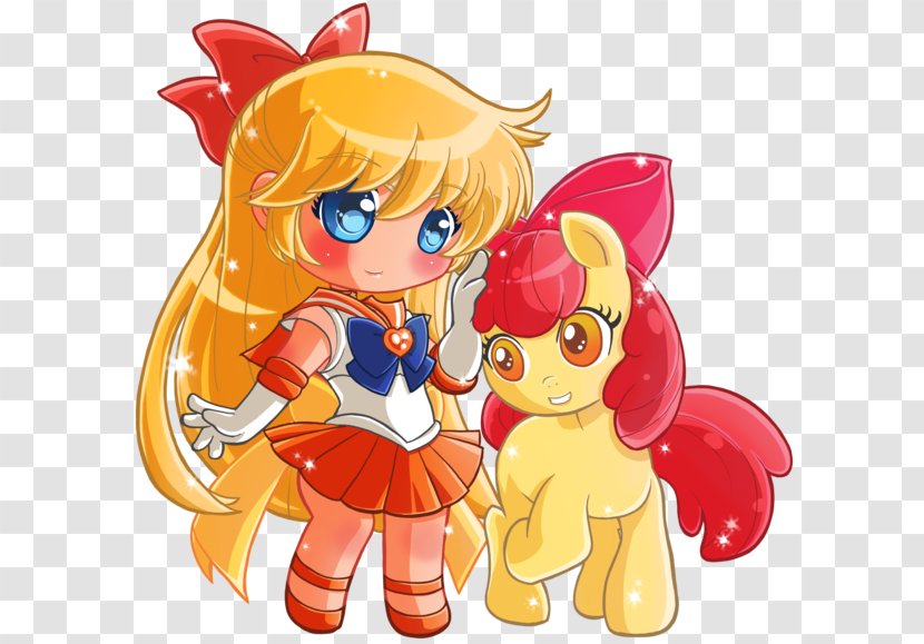 Sailor Venus Moon Jupiter Chibiusa Applejack - Watercolor Transparent PNG