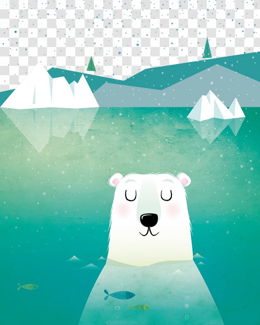 Polar Bear Giant Panda Child Illustration - Tree - Painted Swim. Transparent PNG