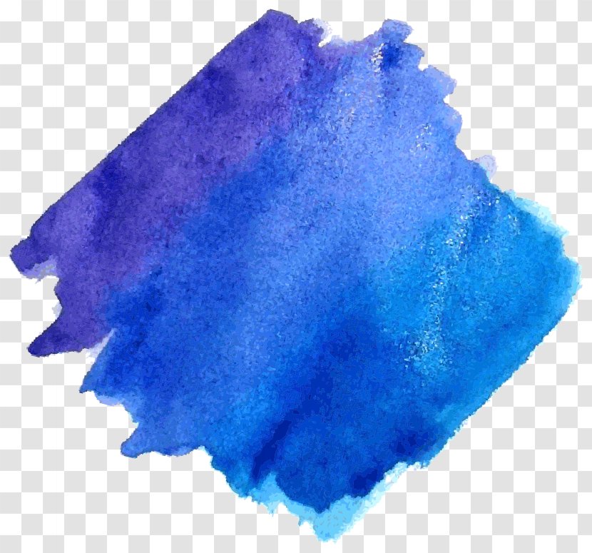 Watercolor Painting Texture - Textile - Blue Smudge Vector Transparent PNG