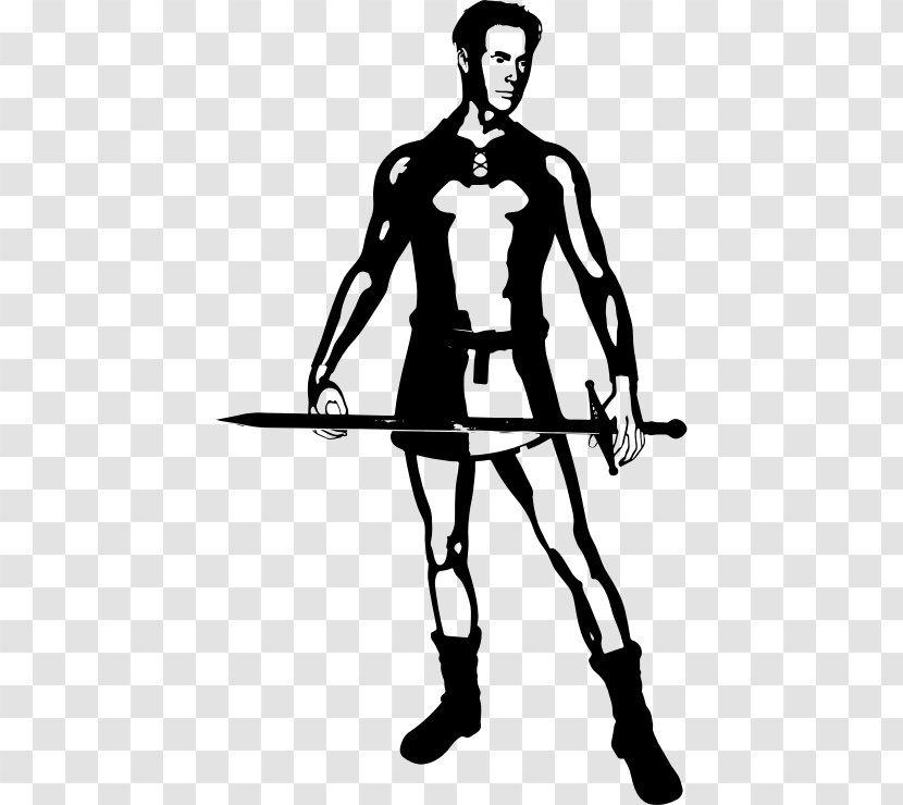 Knight Middle Ages Crusades Clip Art - Male - Silhouette Transparent PNG