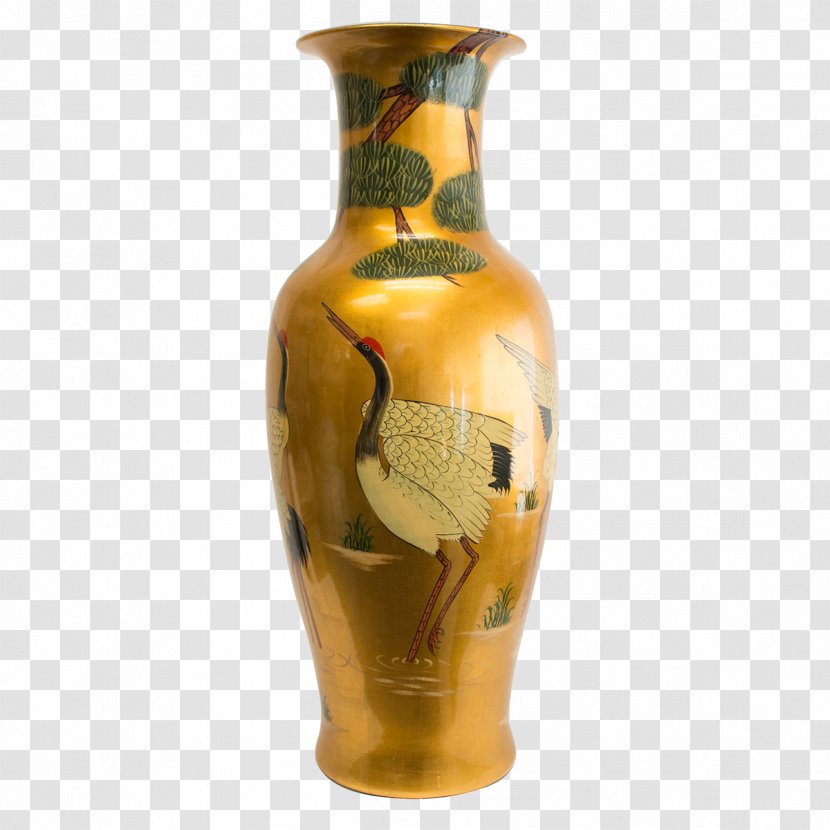 Ceramic Artifact Vase Pottery - Gold Paint Transparent PNG