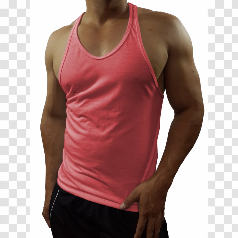 T-shirt Sleeveless Shirt Fashion Shoulder Swimmer - Silhouette - Coral Transparent PNG