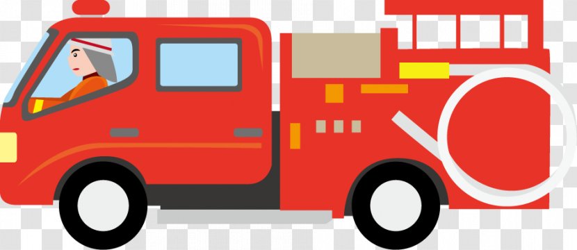 Fire Engine Car Department Clip Art - Emergency Vehicle - Red Truck Vector Transparent PNG