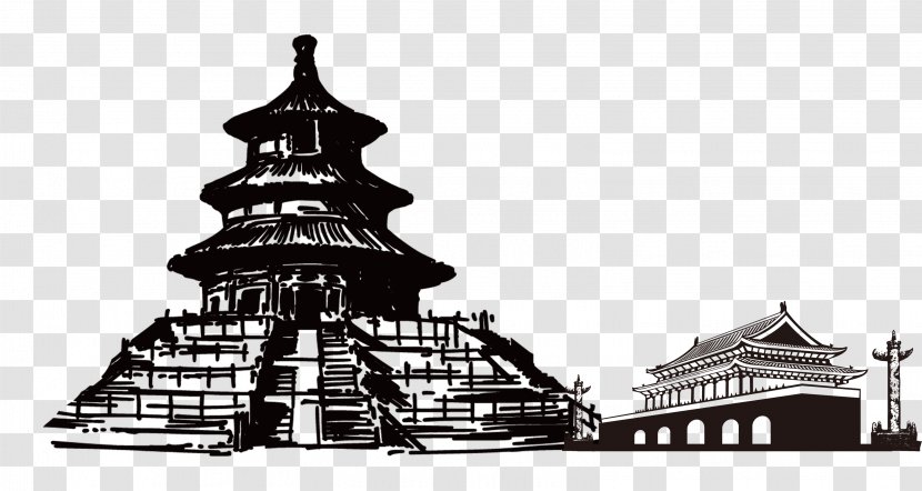 Temple Of Heaven Architecture Silhouette U4e2du56fdu4f20u7edfu5efau7b51 - Photography - China Building Transparent PNG