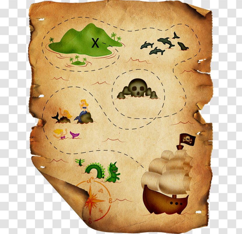 Piracy Clip Art - Deco - Pirate Map Transparent PNG