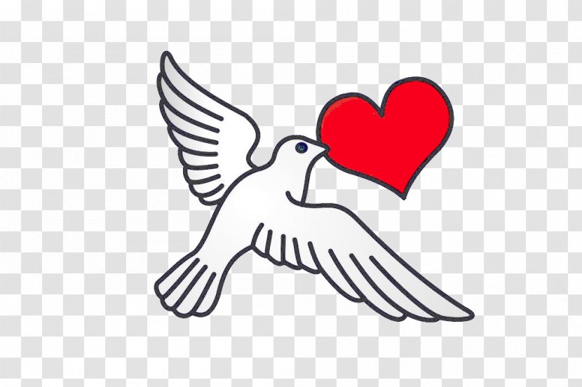 Symbol Holy Spirit Heart Love Beak - Cartoon Transparent PNG
