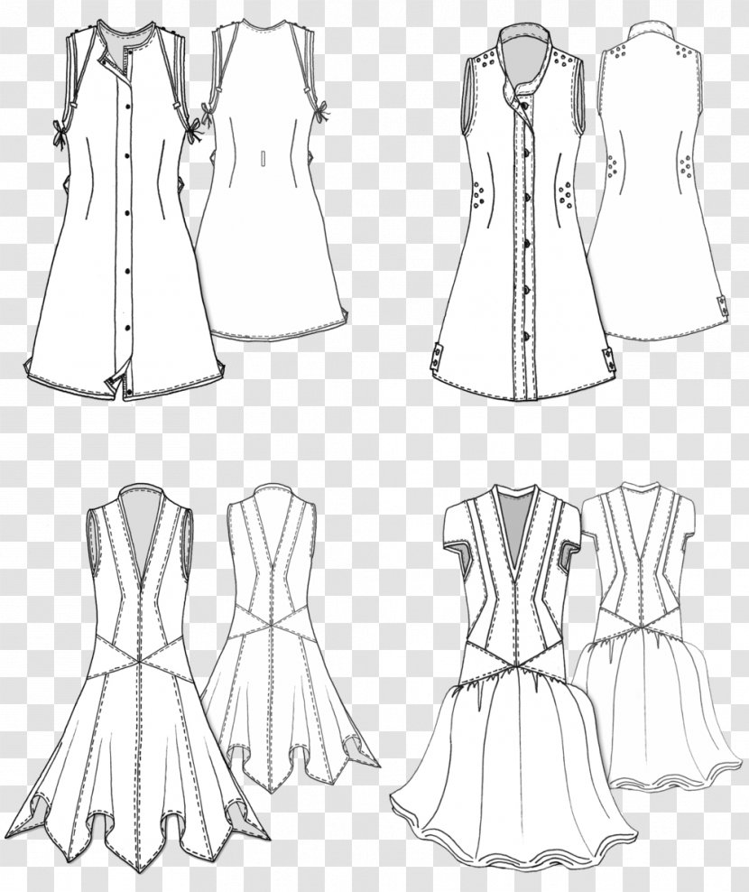 Dress Drawing Clothing Fashion - Arm - Line Transparent PNG