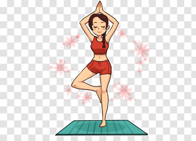 Physical Fitness Yoga Cartoon - Watercolor - Goddess Transparent PNG