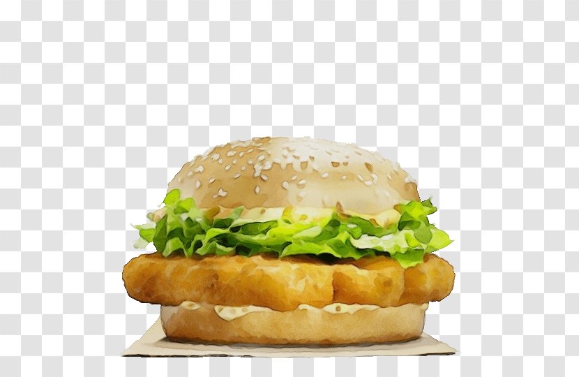 Hamburger - Watercolor - Breakfast Sandwich Whopper Transparent PNG