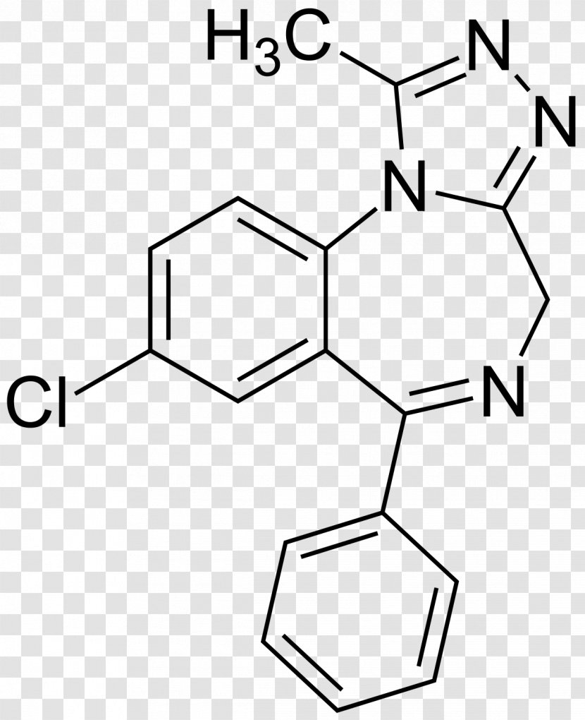 Alprazolam Pharmaceutical Drug Triazolobenzodiazepine - Black And White - Tablet Transparent PNG