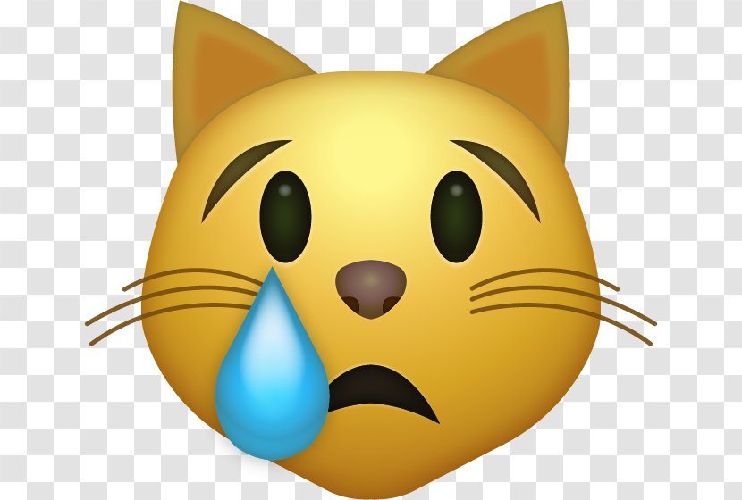 Cat Face With Tears Of Joy Emoji Clip Art IPhone - Sticker - Cry Transparent PNG