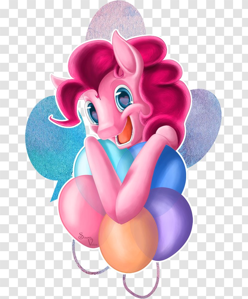 Pink M Illustration Animated Cartoon Character Fiction - Pinkie Pie Balloons Transparent PNG