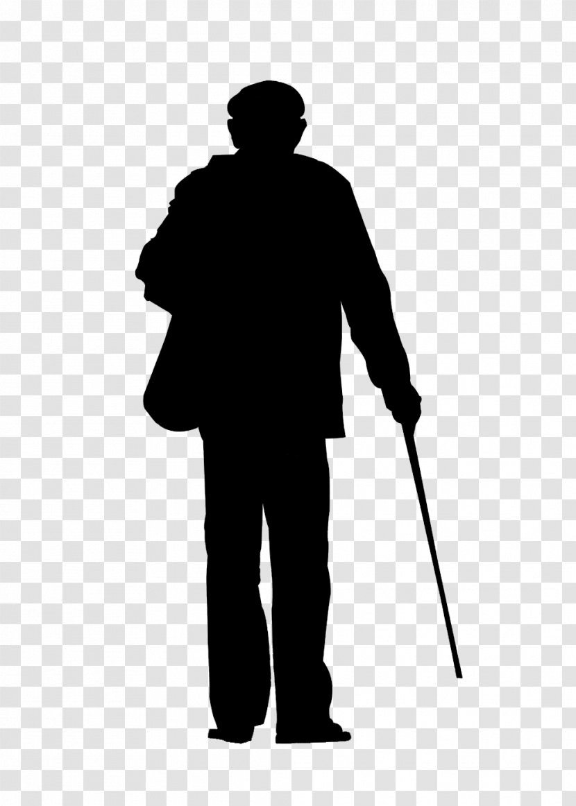 Silhouette Illustration - Male - Lonely Old Man Back Transparent PNG