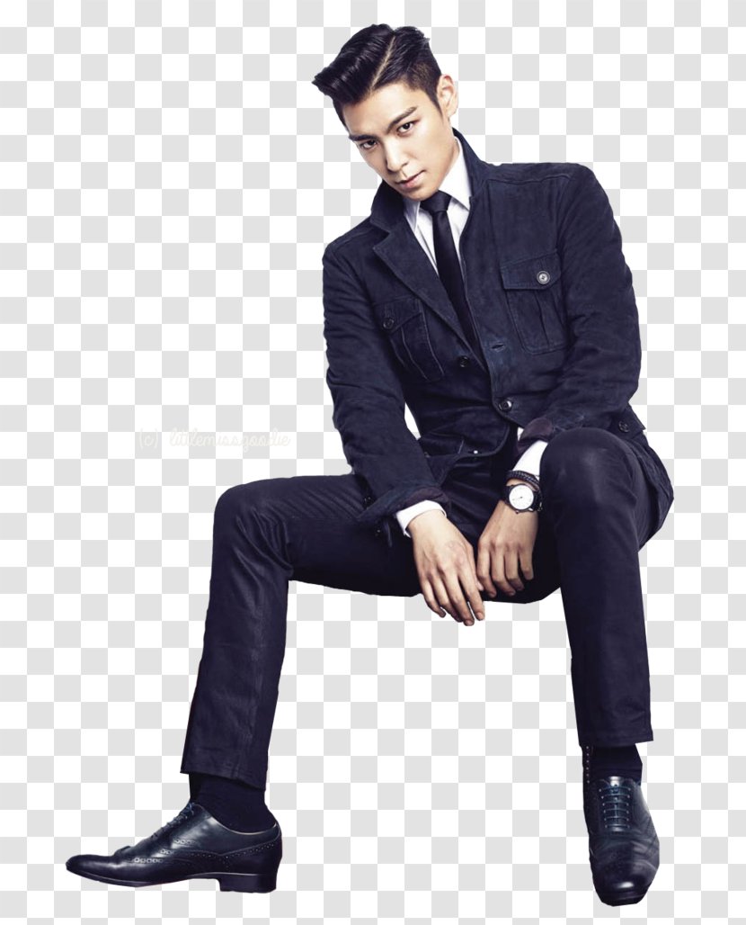 T.O.P Idol Star #1 Sticker BIGBANG K-pop - Blazer - Sitting Man Transparent PNG