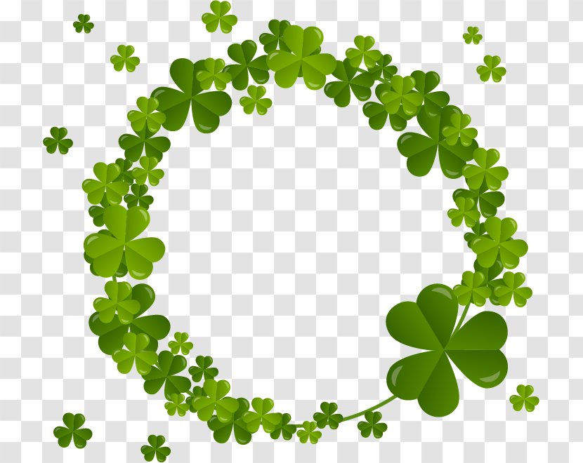 Four-leaf Clover Shamrock Saint Patricks Day - Ornament - Wreath Transparent PNG