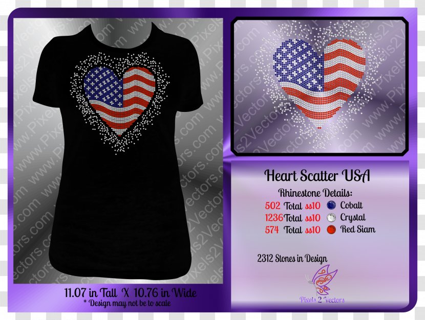 T-shirt Sequin Sleeve Patriotic & Bling Transparent PNG
