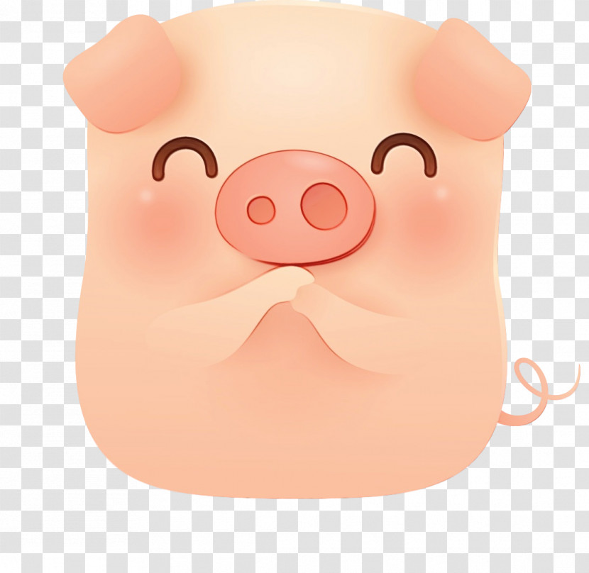 Pink Nose Cartoon Suidae Head Transparent PNG