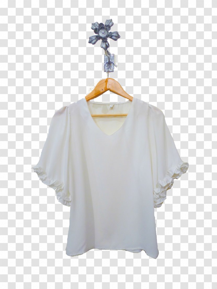 Bell Sleeve Blouse Top Collar - Dress Transparent PNG