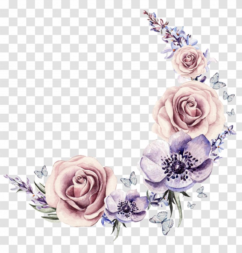 Flower Drawing Stock Illustration Cartoon - -painted Watercolor Wreath Transparent PNG