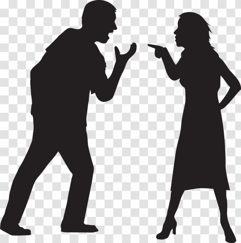 Anger Divorce Silhouette Screaming Interpersonal Relationship - Couple Transparent PNG
