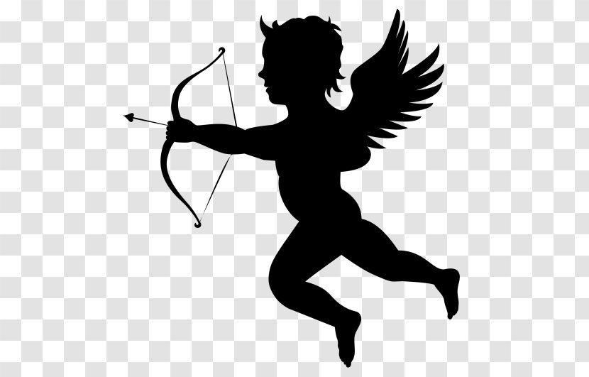 Cupid - Black And White Transparent PNG