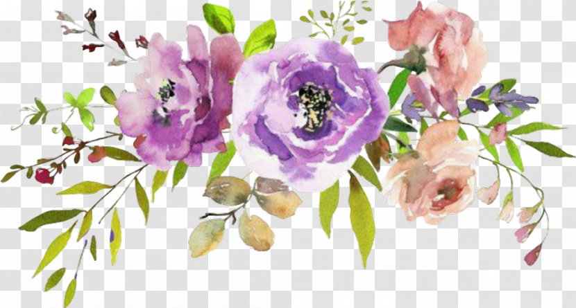 Watercolor Painting Floral Design Flower Bouquet - Wildflower - Purple Flowers Transparent Transparent PNG