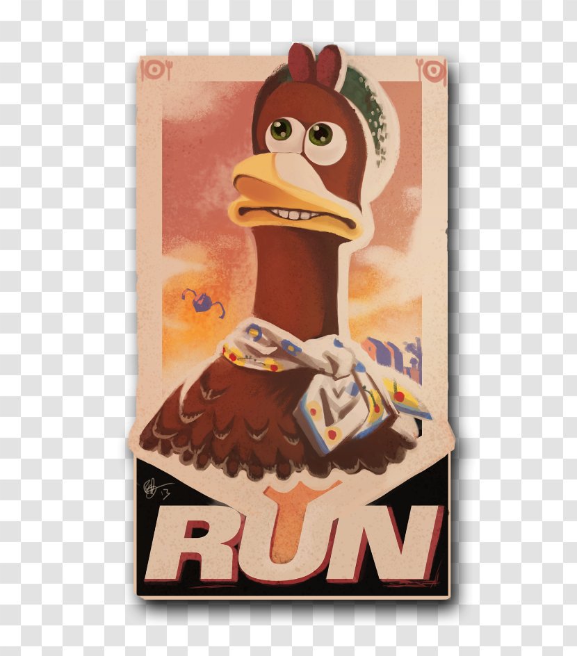 Bird Cartoon Poster - Running Chicken Transparent PNG