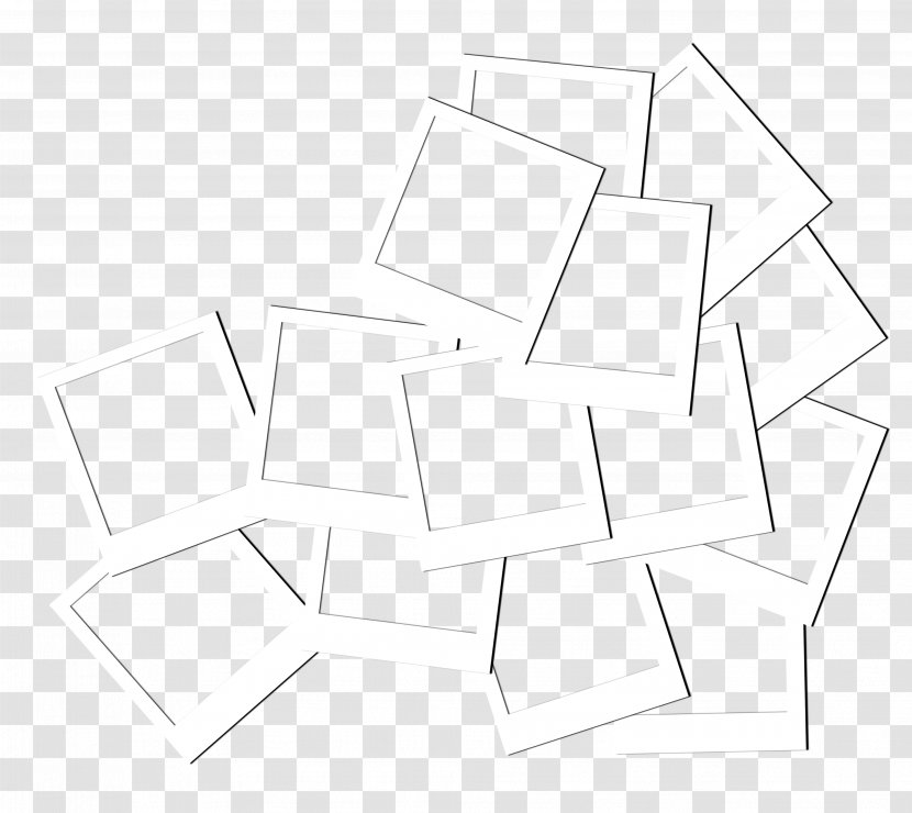 Paper Triangle Black And White Pattern - Rectangle - Frame Geometry Transparent PNG