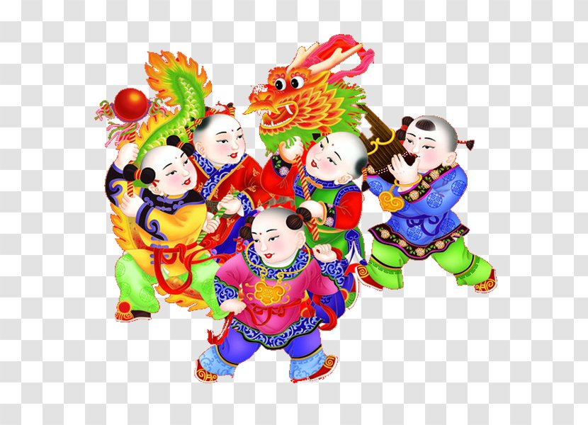 Dragon Dance Child Oudejaarsdag Van De Maankalender U304au5e74u7389 - Firecracker - Festive Fuwa Lucky Boy Transparent PNG