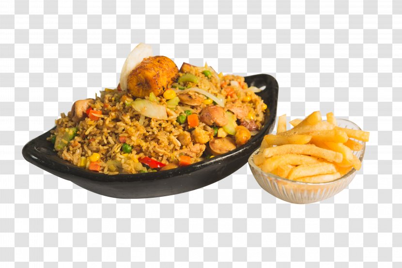 Vegetarian Cuisine Arroz Con Pollo Fried Rice Bandeja Paisa Chicken - Tableware Transparent PNG