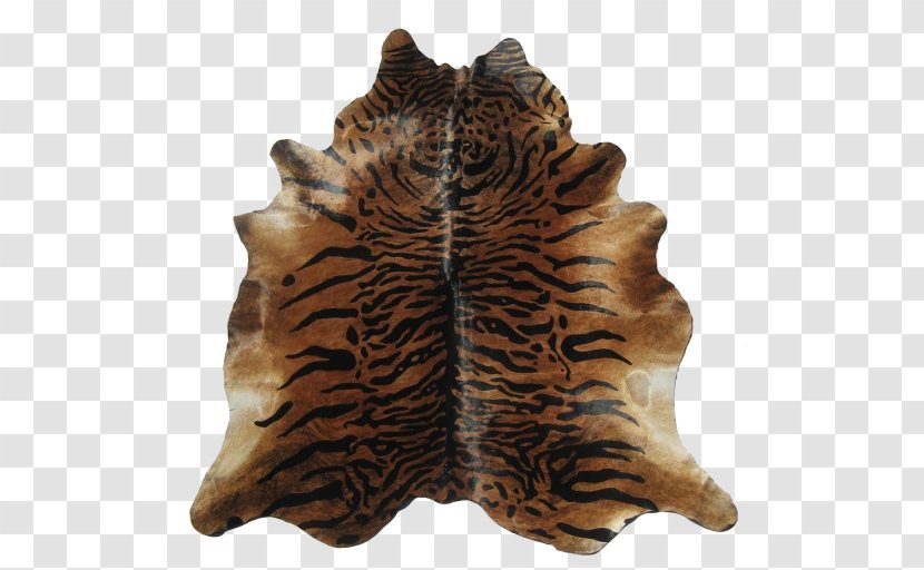 Tiger Fur Cowhide White Carpet - Big Cats Transparent PNG