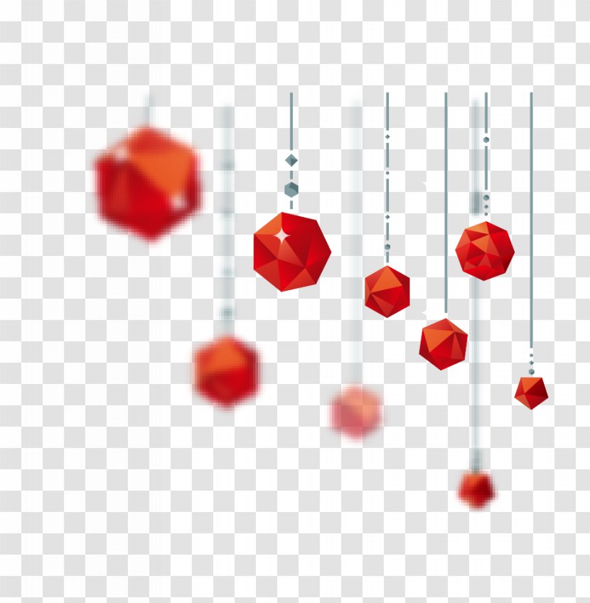 Triangle Geometry Polygon Ornament - Holiday Ornaments Perspective Red Ball Transparent PNG