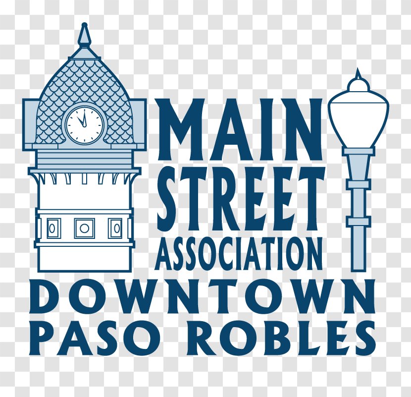 Paso Robles Downtown Main Street Association Logo Illustration Brand Design - Blue - Friendship Maine Park Transparent PNG