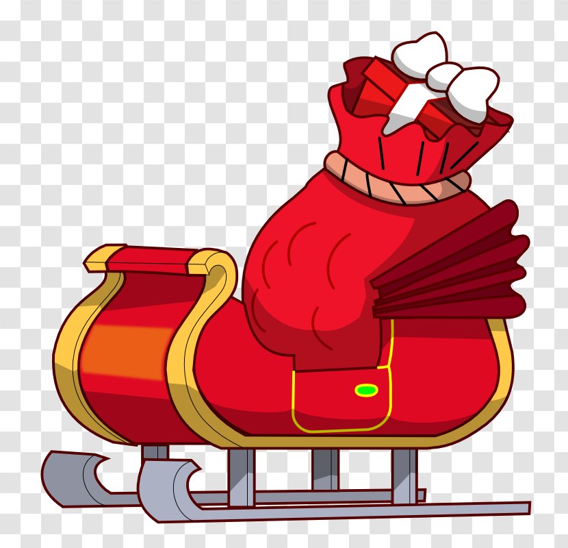 Santa Claus Rudolph Reindeer Sled Clip Art - Christmas Character Images Transparent PNG