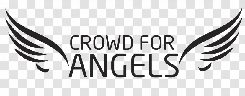 Logo Crowd For Angels (UK) Limited Brand Font Design - Wing - Monochrome Photography Transparent PNG
