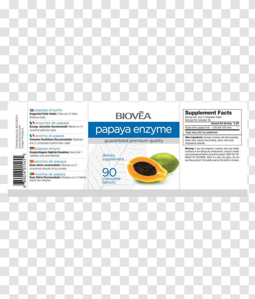 Enzyme Papaya Papain Tablet Brand Transparent PNG