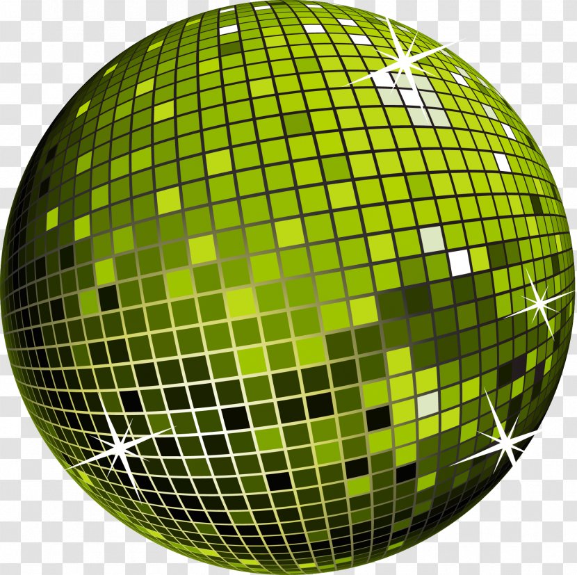 Light Euclidean Vector - Disco Ball - Hand-painted Green Revolving Transparent PNG