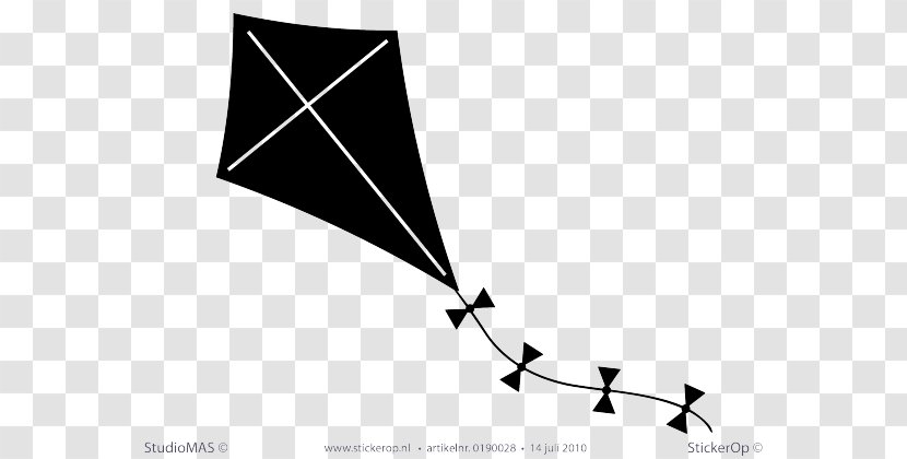 Kite Sticker Decal Black And White - Drawing - Symmetry Transparent PNG