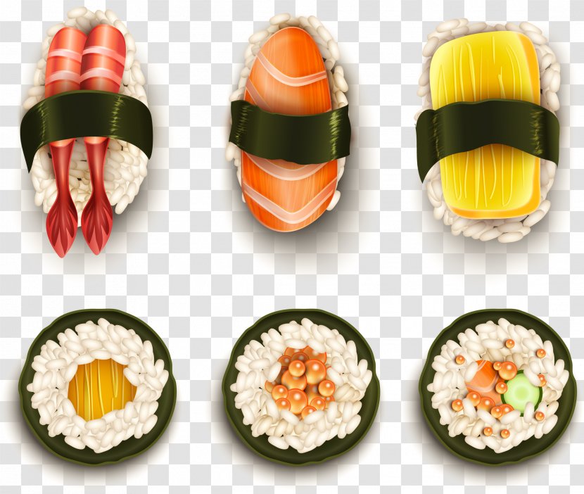 California Roll Sushi Japanese Cuisine Illustration - Food - Vector Hand-painted Transparent PNG
