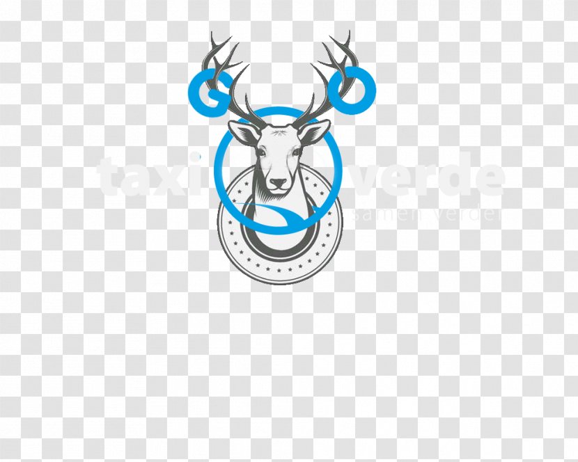 Deer Antler Logo Line Font - Blue Taxi Transparent PNG