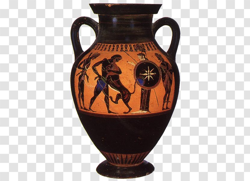 Heracles Ancient Greece Nemean Lion Black-figure Pottery - Of - Vase Transparent PNG