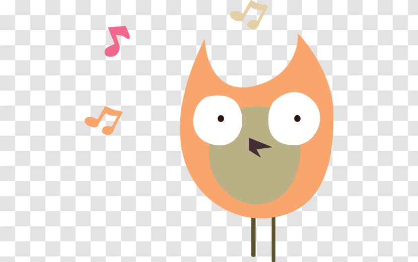 Owl Cartoon - Frame - Singing Transparent PNG