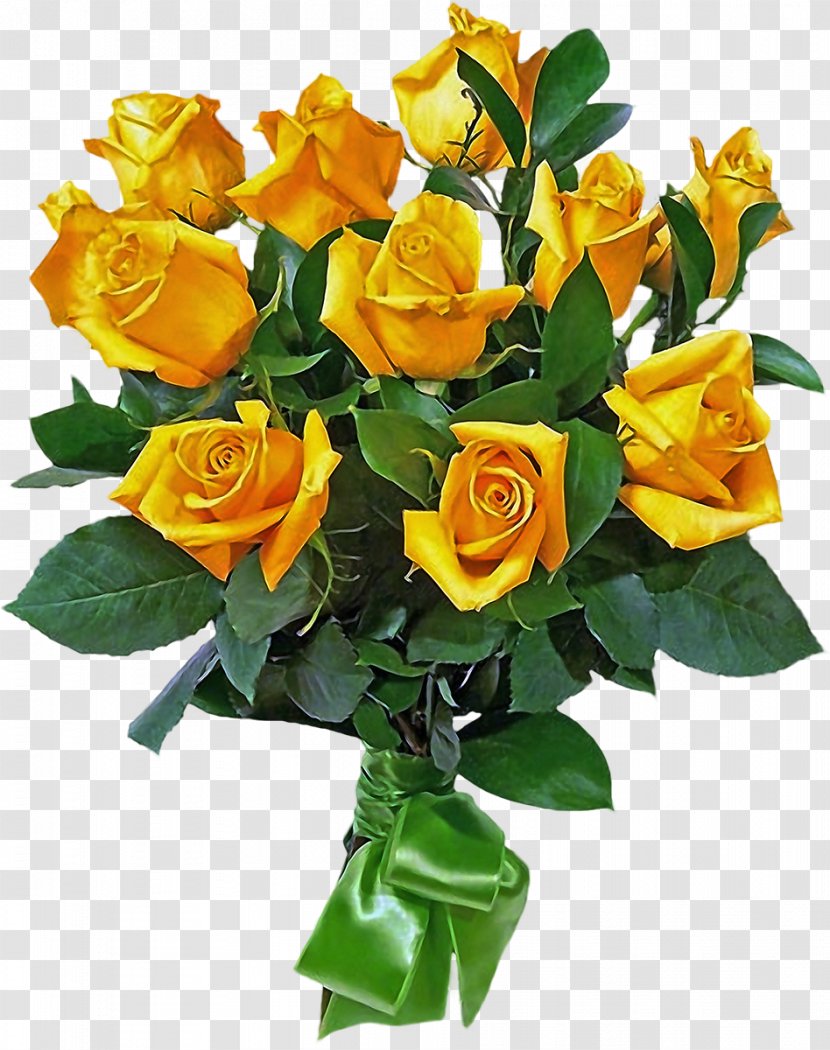 Rose Flower Bouquet Yellow Cut Flowers - Order Transparent PNG