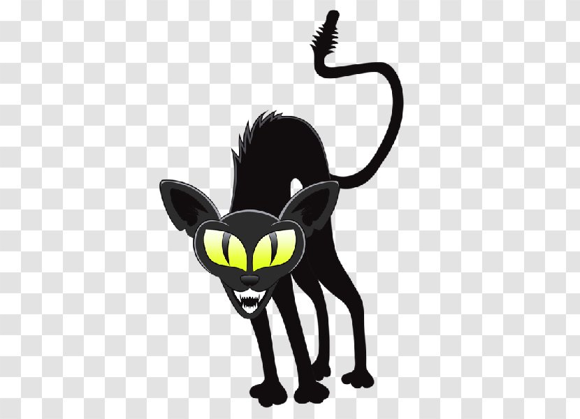Black Cat Halloween Clip Art - Cartoon Transparent PNG