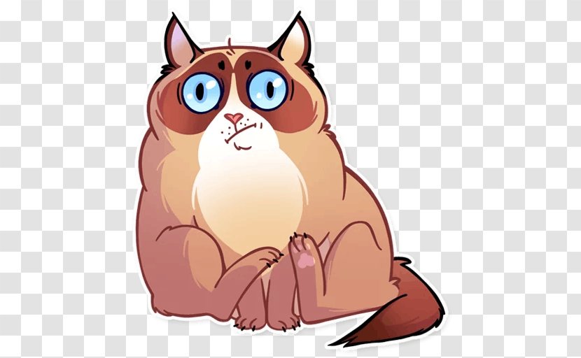 Grumpy Cat Stickers Telegram Pusheen - Dog Like Mammal Transparent PNG