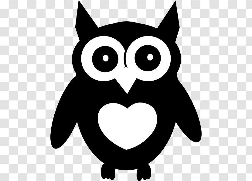 Owl Cartoon Drawing Clip Art - Monochrome Photography - White Cliparts Transparent PNG