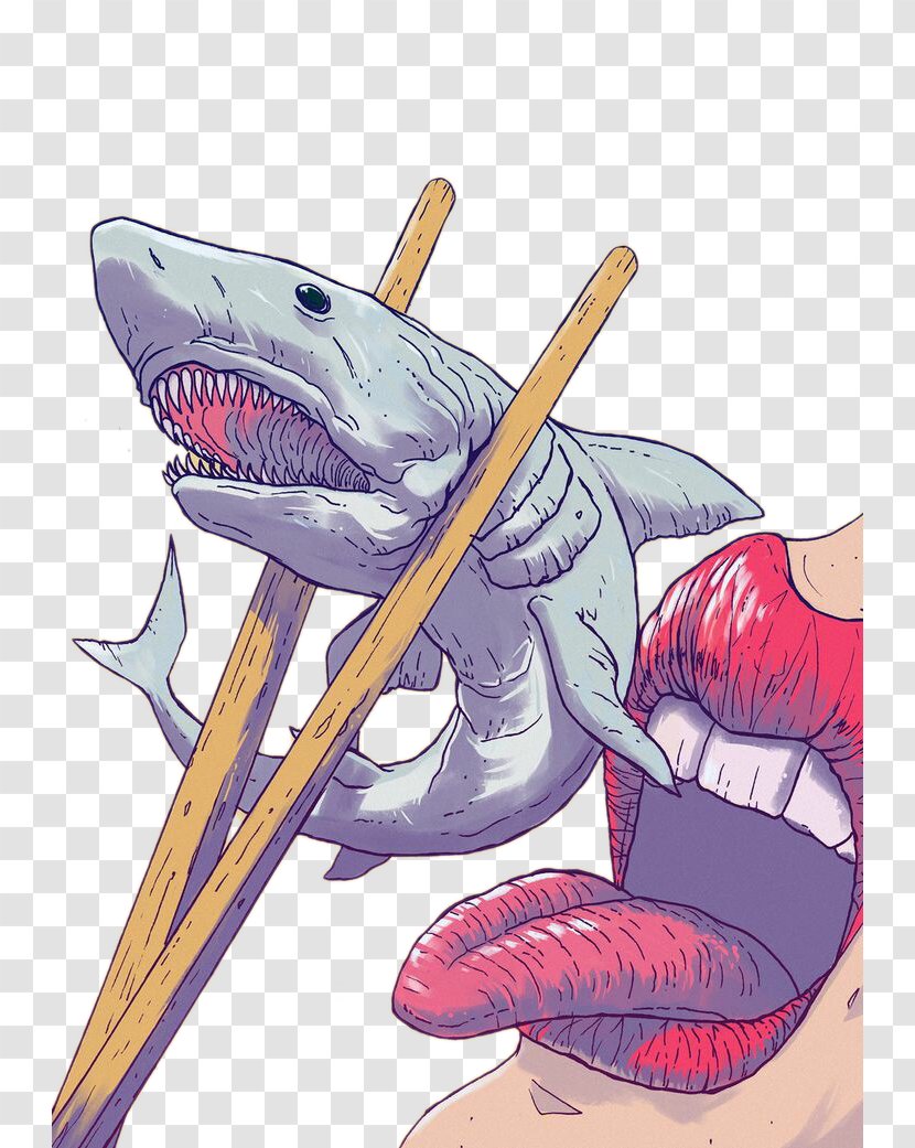 Shark Cartoon Drawing Illustration - Tree - IllustrationEating Transparent PNG