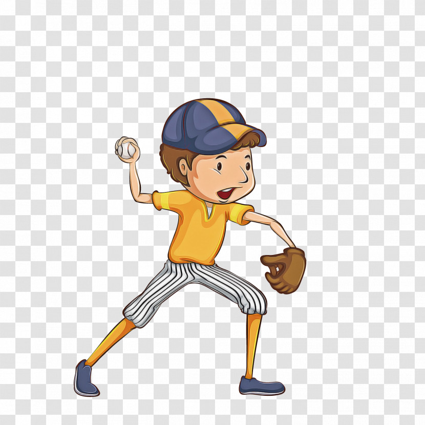 Cartoon Baseball Player Baseball Throwing A Ball Basketball Player Transparent PNG