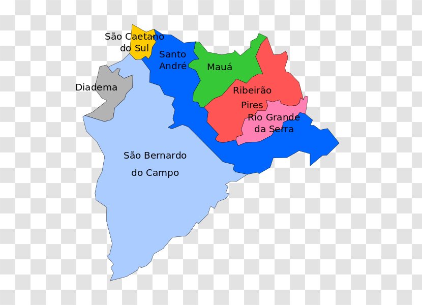 São Bernardo Do Campo Santo André Diadema Caetano Sul Regions Of Brazil - Abc Region - Map Transparent PNG